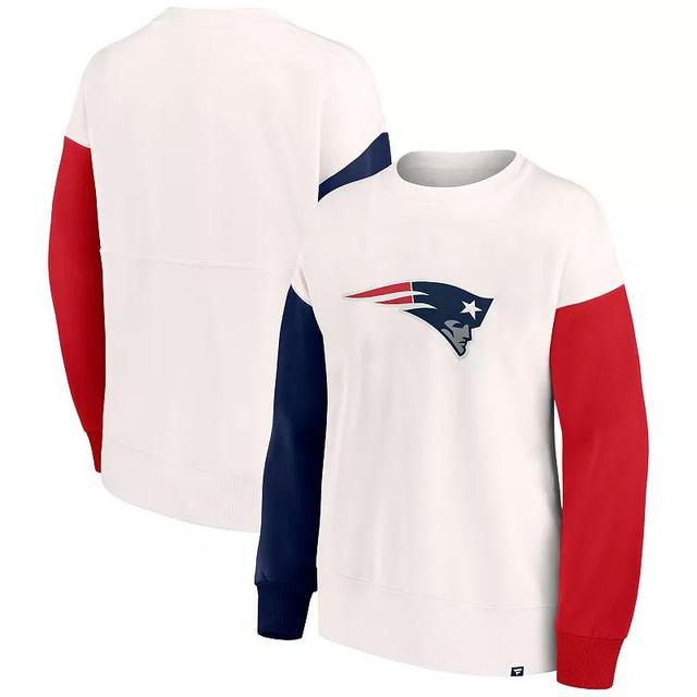 Womens Fanatics Branded New England Patriots Colorblock Primary Logo Pullover Sweatshirt Product Image