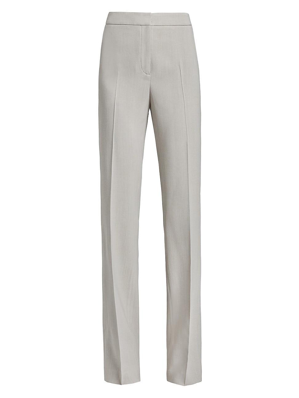 Womens Slim Straight-Leg Crepe Trousers Product Image