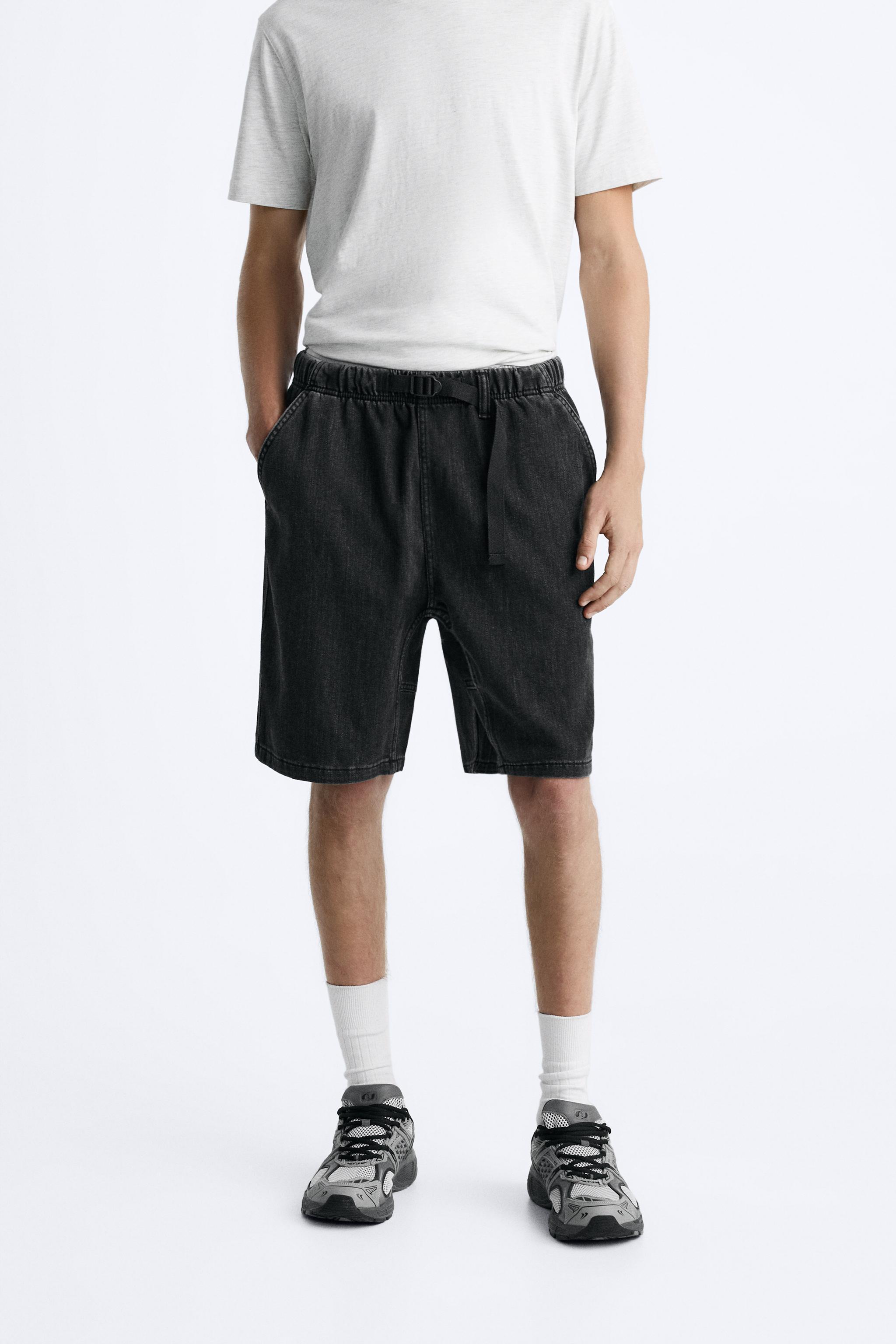 WASHED DENIM SHORTS Product Image