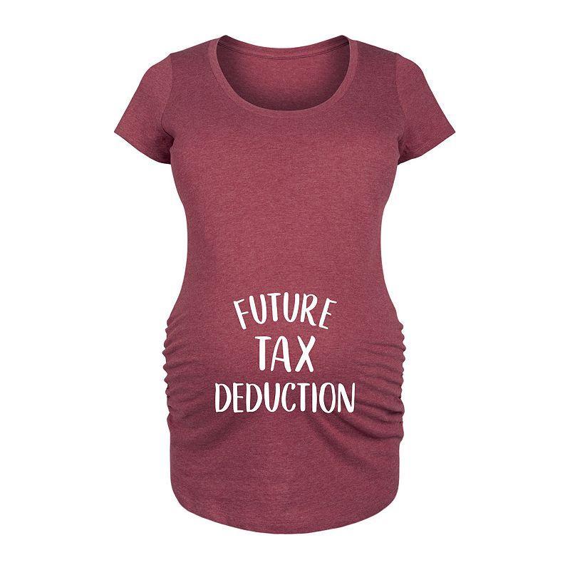 Maternity Future Tax Deduction Graphic Tee, Womens Grey Dark Red Product Image