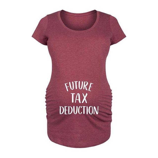 Maternity Future Tax Deduction Graphic Tee, Womens Grey Dark Red Product Image