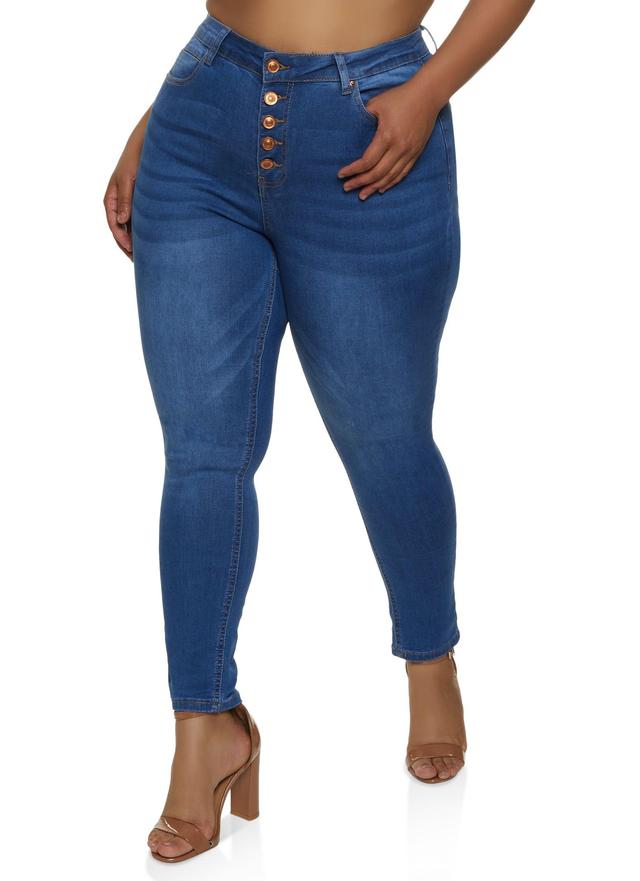 Womens Plus Size WAX 5 Button Jeans Product Image