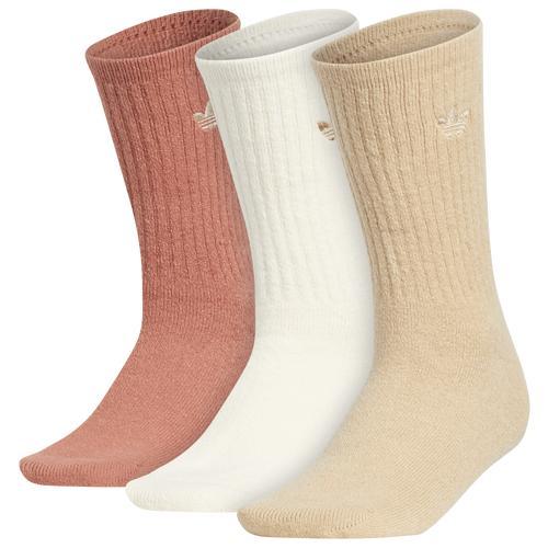 adidas Originals Womens Comfort 3 Pack Crew Socks - Beige/White Product Image