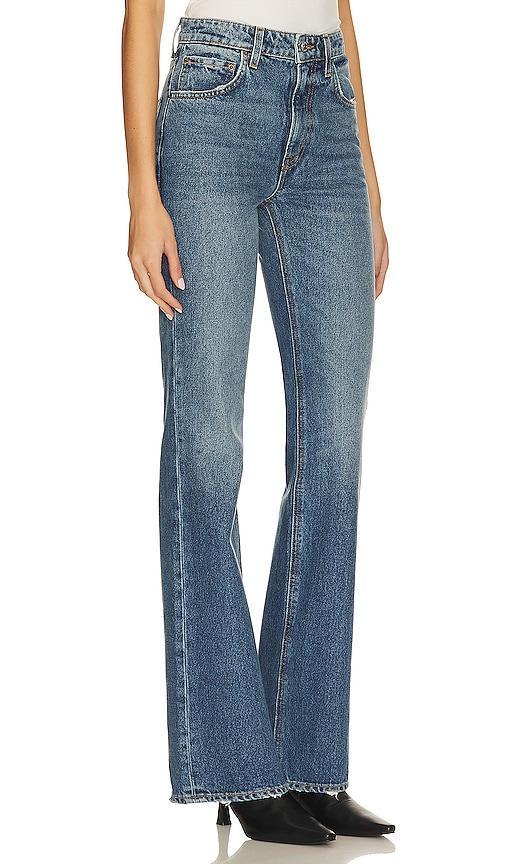 GRLFRND x Lindsi Lane Melanie Petite High Rise Boot Cut in Los Feliz - Blue. Size 30 (also in 32). Product Image