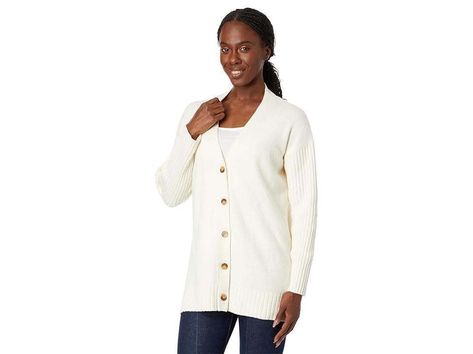 L.L.Bean Petite The Essential Cocoon Cardigan Sweater (Cream) Women's Clothing product image