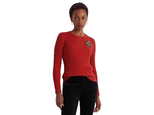 Lauren Ralph Lauren Bullion Cable-Knit Cotton Sweater (Martin ) Women's Sweater Product Image