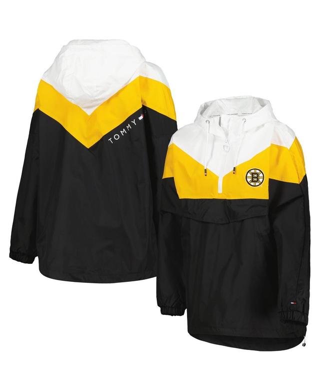 Womens Tommy Hilfiger Black Boston Bruins Staci Half-Zip Windbreaker Jacket - Black Product Image