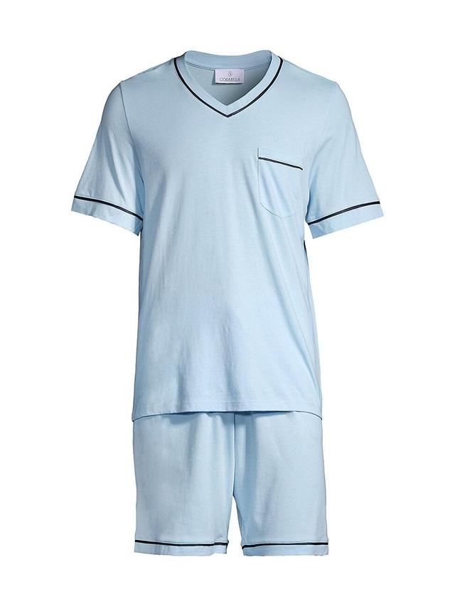 Mens 2-Piece Bella V-Neck T-Shirt & Shorts Pajama Set Product Image