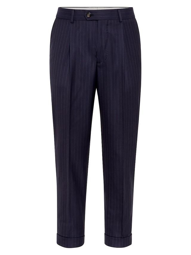 Mens Virgin Wool Stripe Batavia Leisure Fit Trousers Product Image