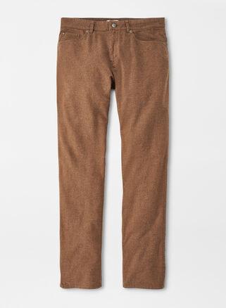 Peter Millar Mens Cotton Flannel Five-Pocket Pant | Color: Scotch | Size: 30 Product Image