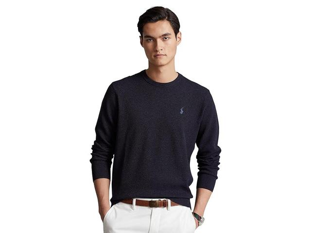 Polo Ralph Lauren Textured-Knit Cotton Sweater (Navy Heather) Men's Clothing Product Image