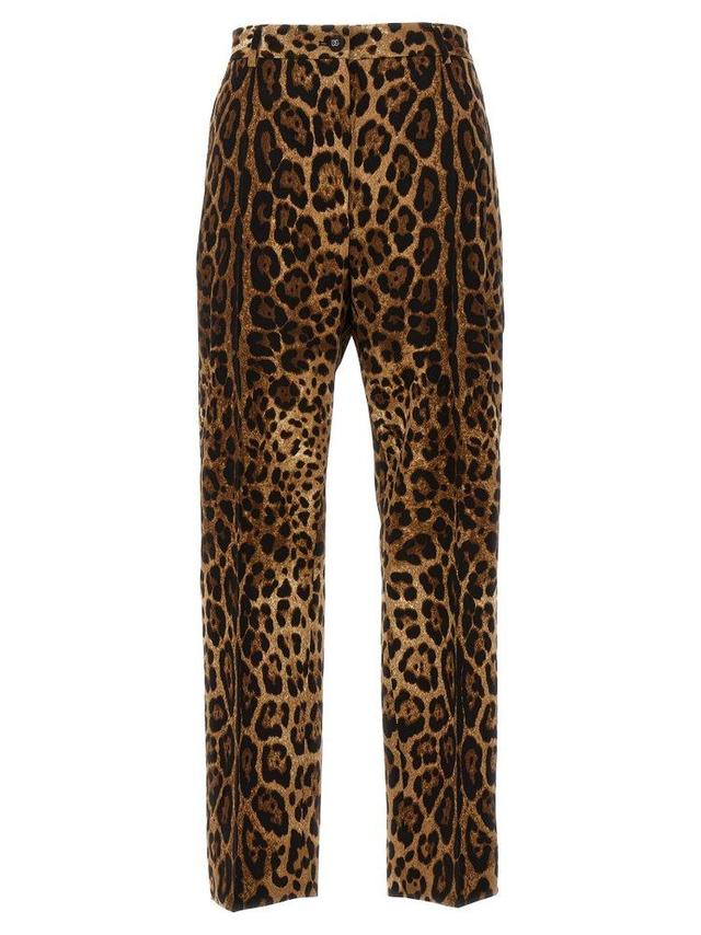 Leopard Printed Cigarette Leg Pants In Multi Product Image