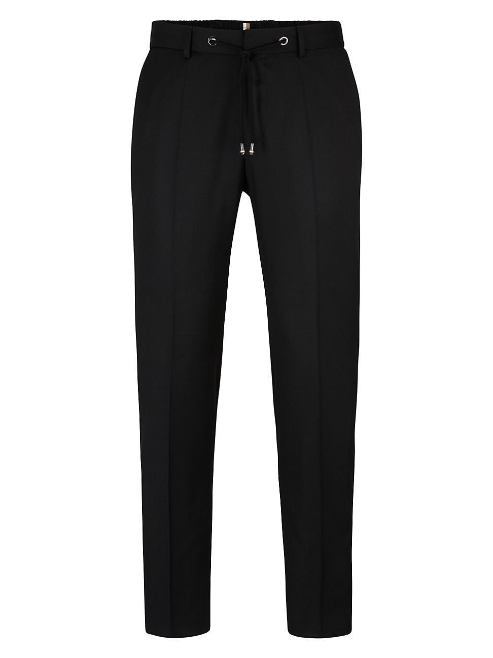 Mens Drawstring Trousers in Virgin Wool Serge Product Image