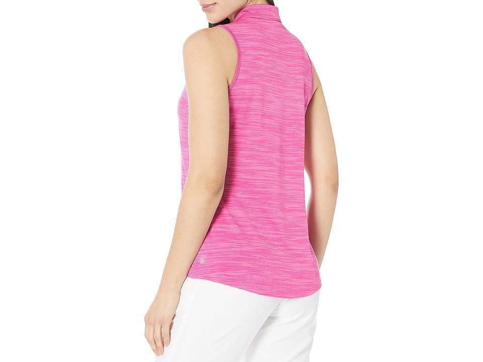 adidas Golf Space Dye Sleeveless Polo (Lucid Fuchsia) Women's Clothing Product Image