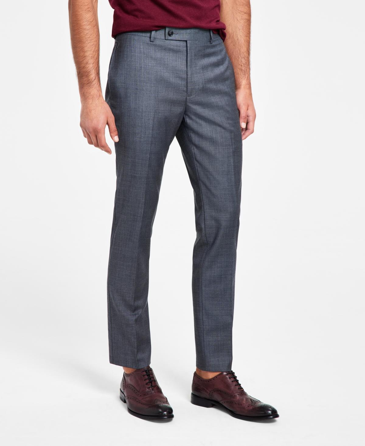 Calvin Klein Mens Slim Fit Heather Grey Suit Pants - Grey - 40W x 30L Product Image