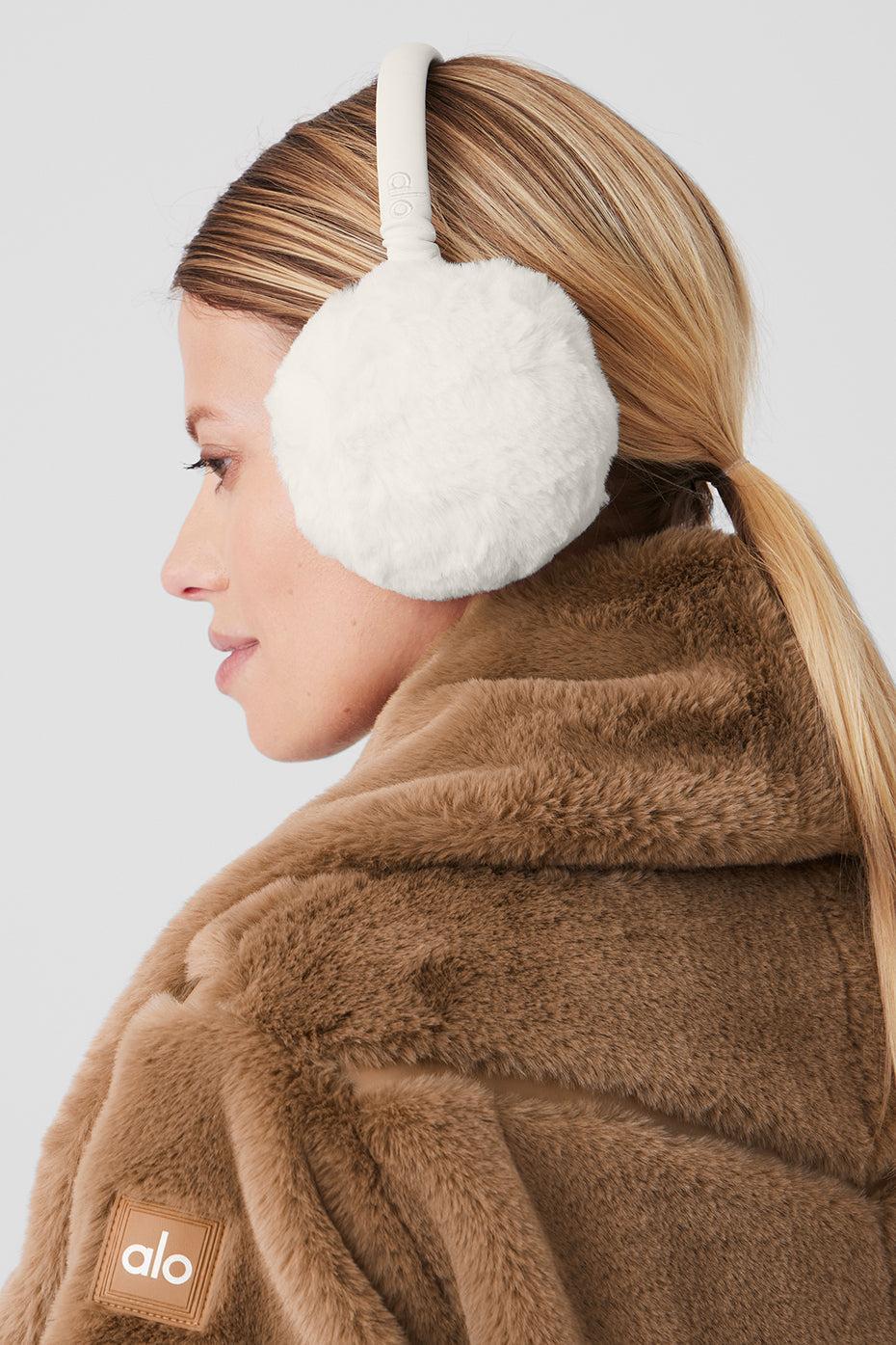 Faux Fur Ear Muff - Ivory Female Product Image