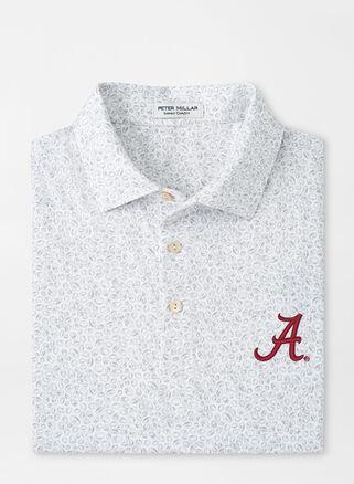 Peter Millar Mens Alabama Blitz Performance Jersey Polo | Color: White / Gale Grey | Size: 3XL Product Image