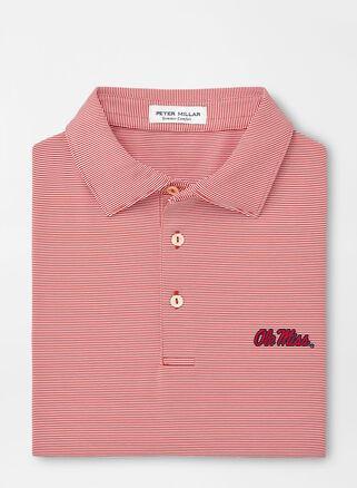 Peter Millar Mens Ole Miss Jubilee Stripe Performance Polo | Color: Red | Size: 3XL Product Image