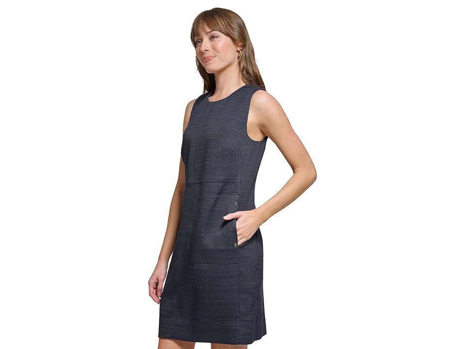 Tommy Hilfiger Womens Round-Neck Sleeveless Shift Dress Product Image