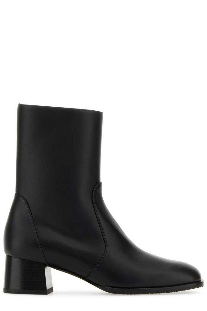 STUART WEITZMAN Leather Zip Ankle Booties In Black Product Image