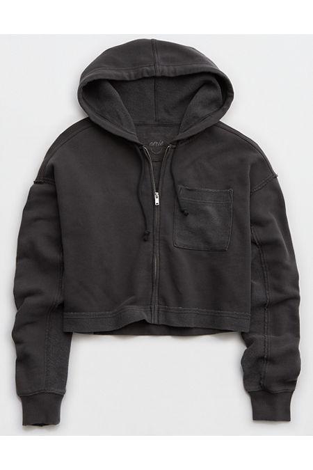 Aerie Cropped Full Zip Hoodie Women's Product Image