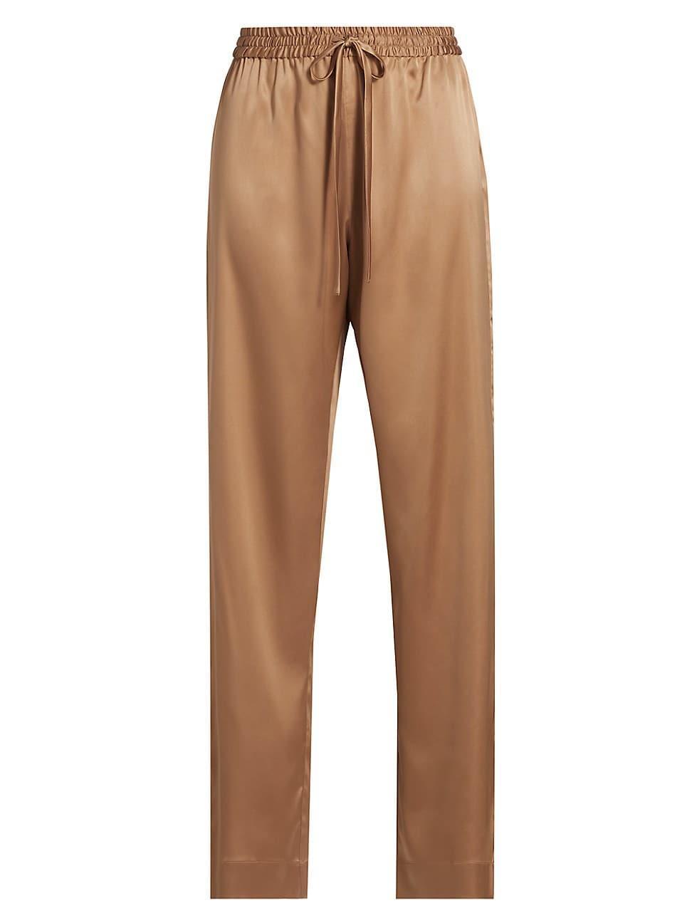 Womens Glamour Straight-Leg Satin Pants Product Image