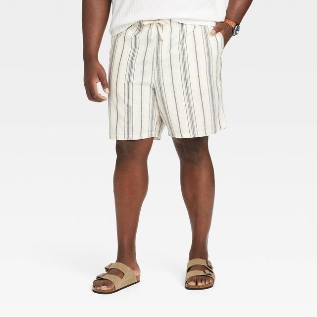 Mens Big & Tall 7 Everyday Relaxed Fit Pull-On Shorts - Goodfellow & Co Striped 4XL Product Image