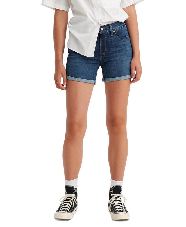 Levis Mid Rise Update Cuffed Hem Stretch Denim Shorts Product Image