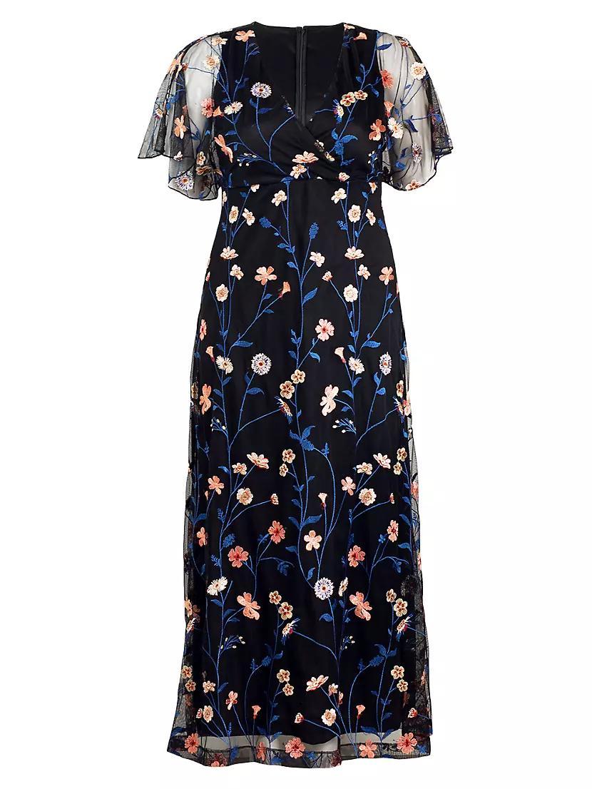 Embroidered Elegance Floral Gown Product Image