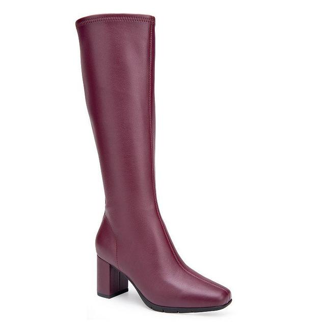 Aerosoles Micah Womens Patent Leather Knee High Boots Purple Product Image