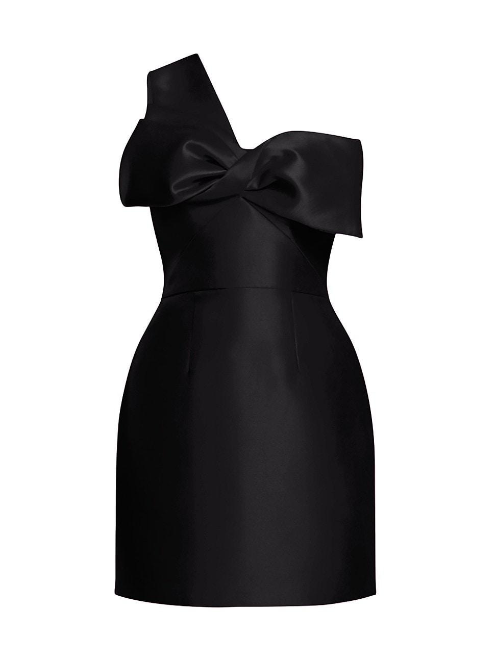 Womens Taffeta Twisted Bow One-Shoulder Cocktail Dress Product Image