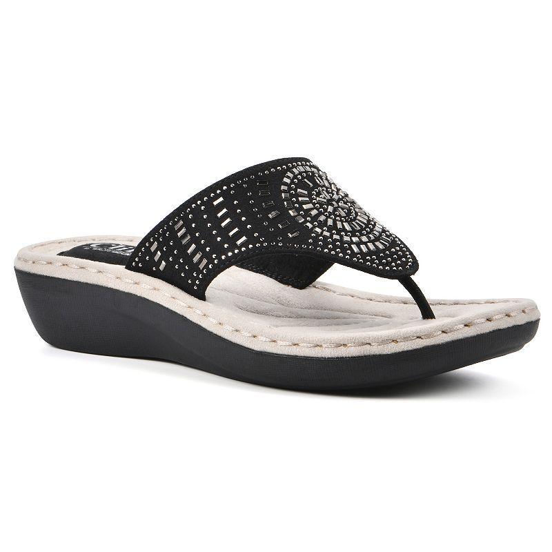 Cliffs By White Mountain Cienna Womens Thong Sandals Black Product Image