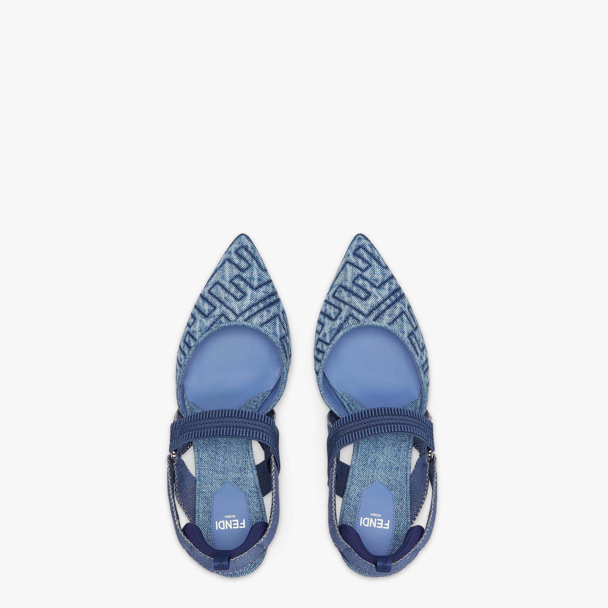 ColibrìBlue denim medium-heeled slingbacks Product Image