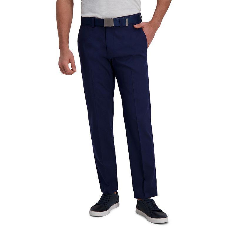 Mens Haggar Cool Right Performance Flex Straight-Fit Flat-Front Pants Brown Product Image