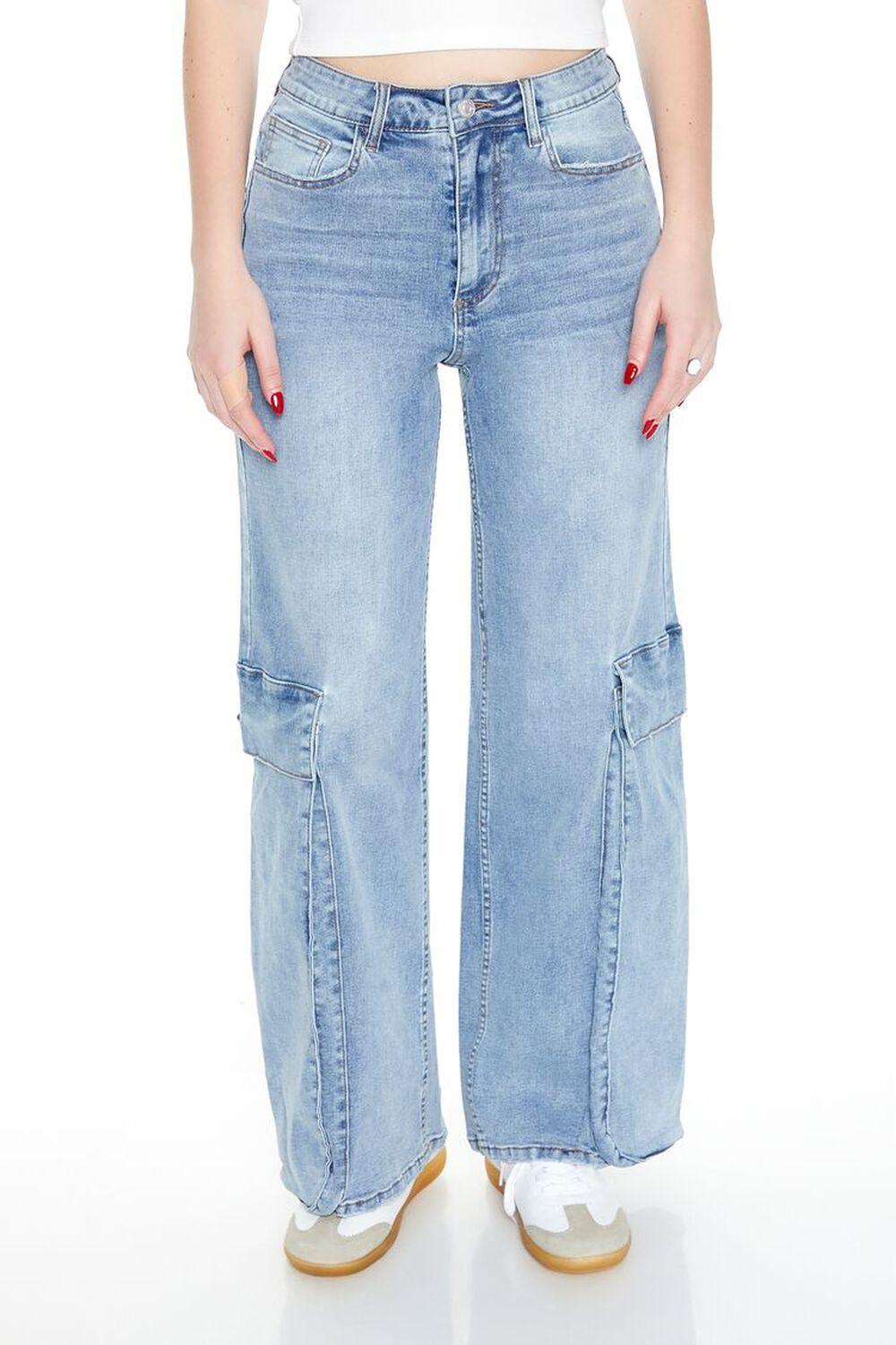 High-Rise Cargo Jeans | Forever 21 Product Image