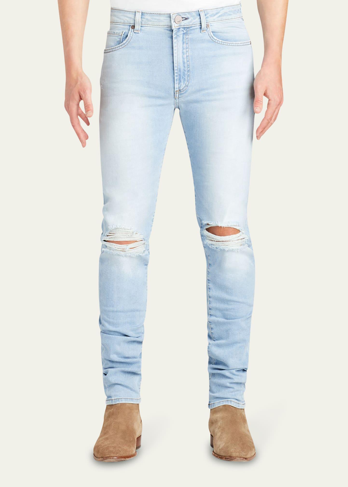 MONFRRE Mens Distressed Skinny Fit Jeans Product Image