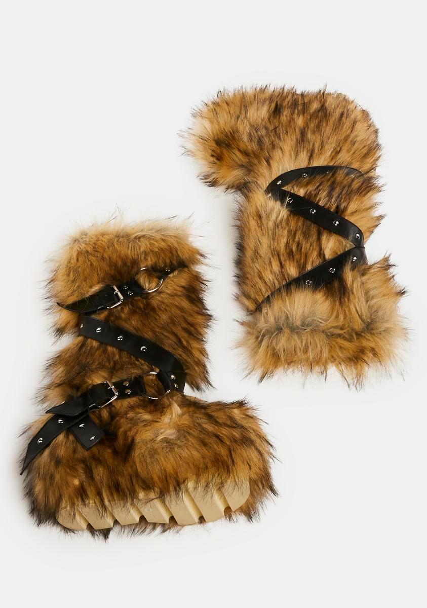 Wild Instincts Faux Fur Boots - Brown Male Product Image