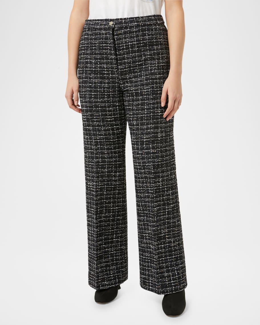 Plus Size Pegaso Straight-Leg Tweed Pants Product Image