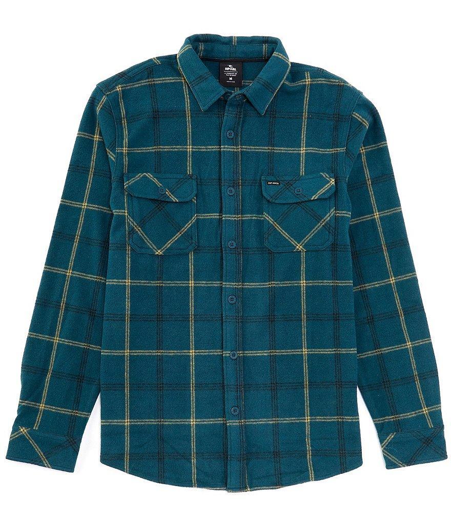 Rip Curl Long Sleeve Yarn-Dyed Checked Flannel Shirt Product Image