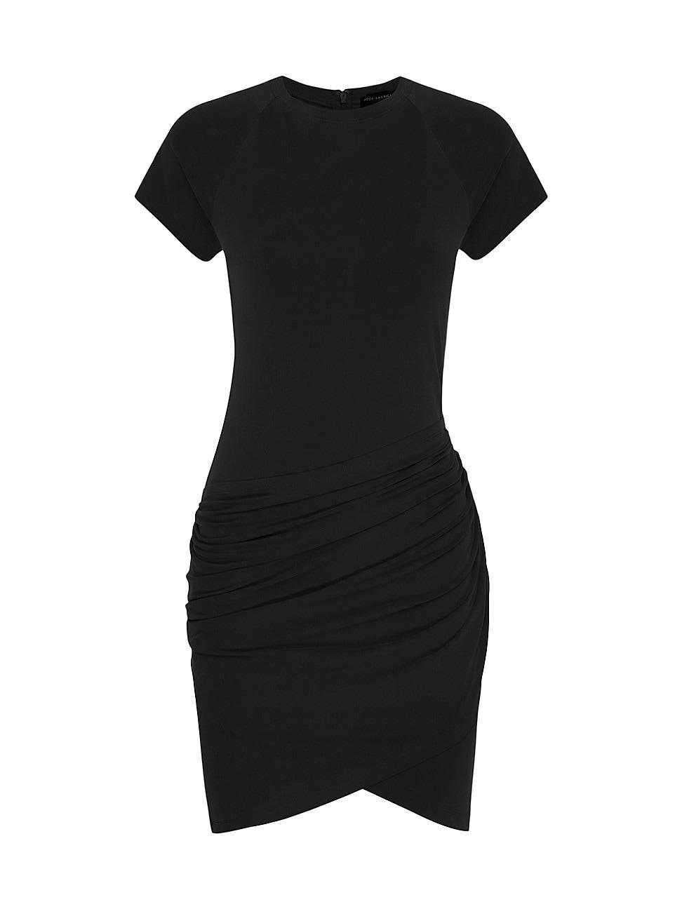 Womens Sandwashed Jersey Mini Dress | Black, Size XS | Good American by Khlo Kardashian Product Image