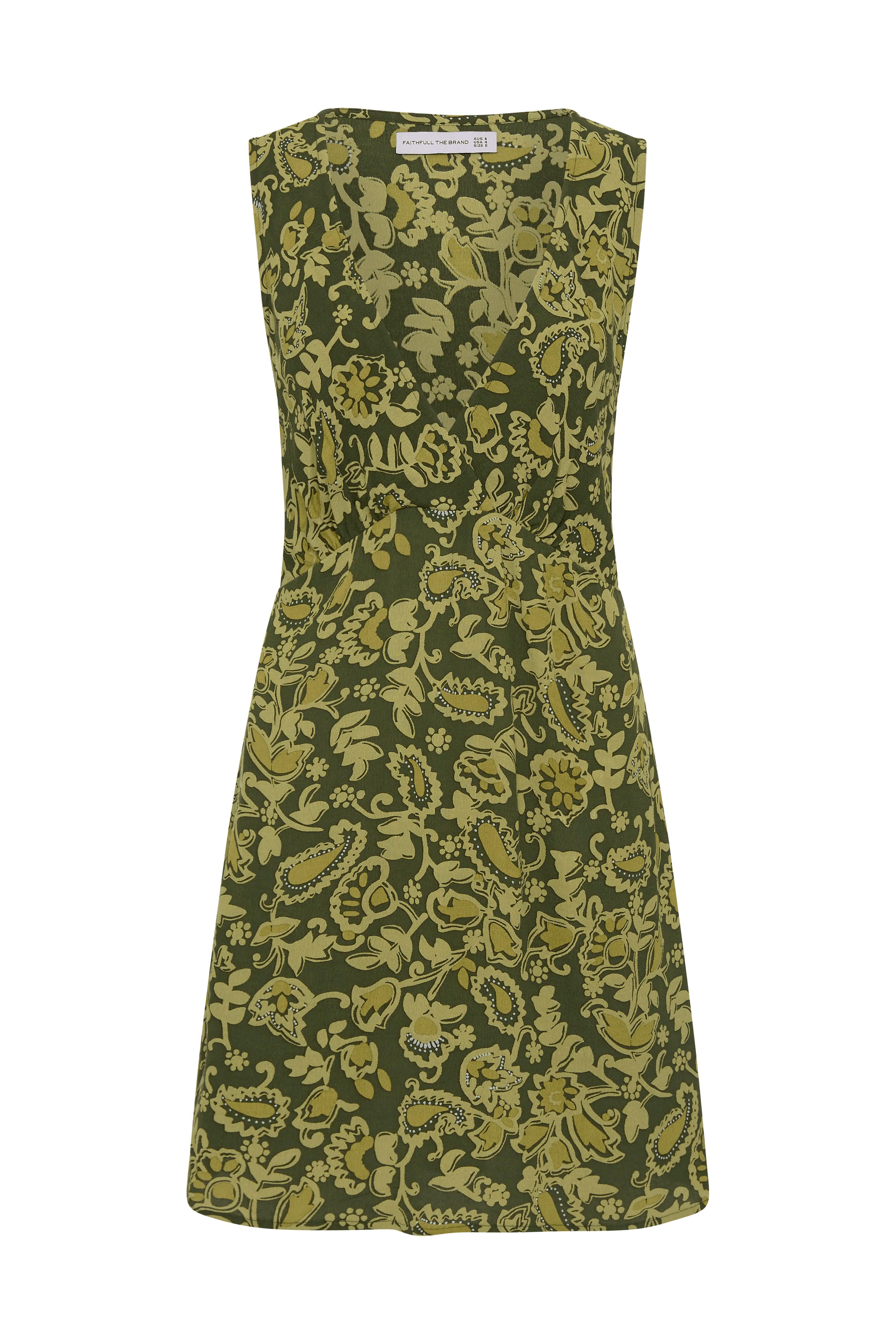 Nadja Mini Dress Selcetta Paisley Green Product Image