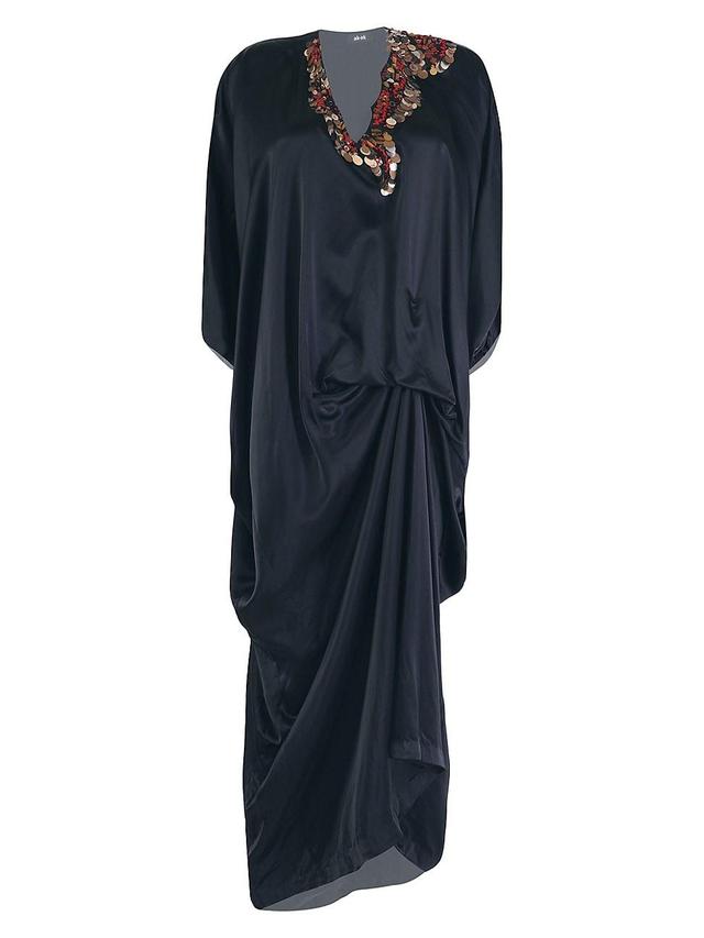 Womens Embellished Silk Caftan Product Image