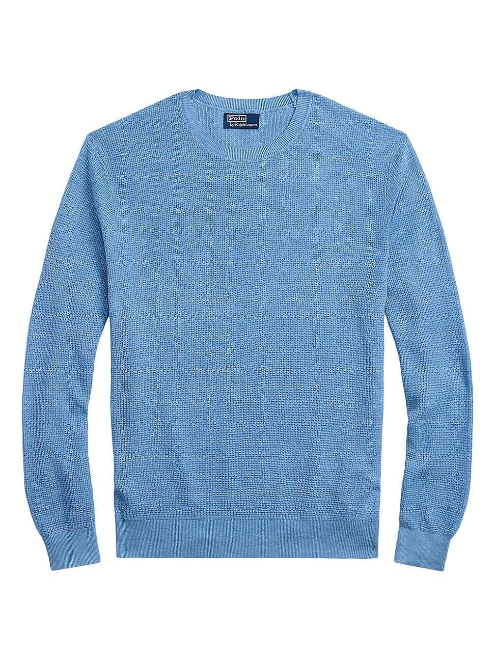 Mens Linen Knit Crewneck Sweater Product Image