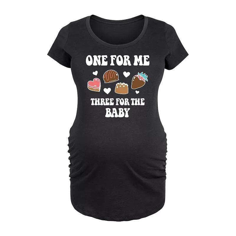 Maternity One For Me Three For Baby Chocolate Graphic Tee, Womens Product Image