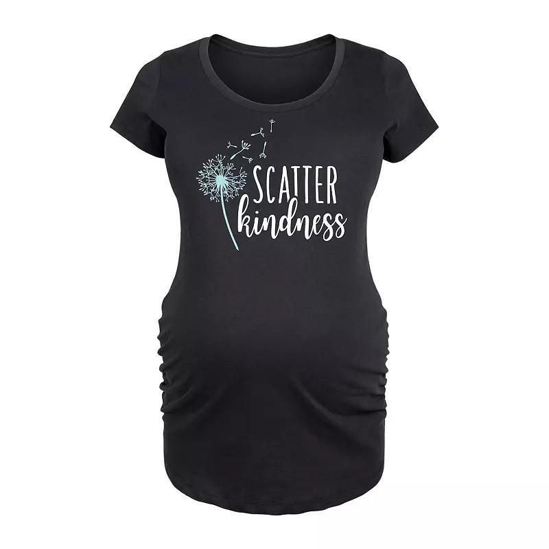 Maternity Scatter Kindness Graphic Tee, Womens Dark Grey Product Image