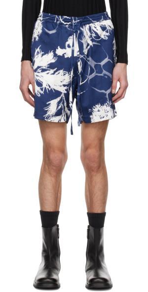 Carlota Barrera Navy Graphic Shorts Product Image