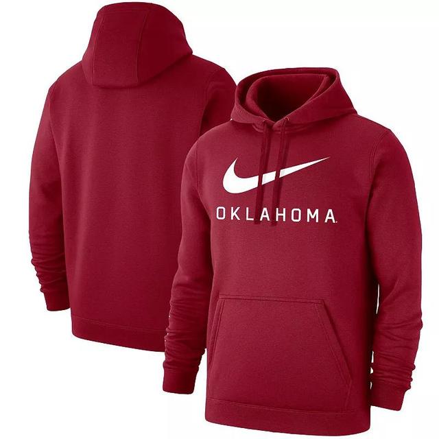 NIKE Men's  Crimson Oklahoma Sooners Arch Club Fleece Pullover V-neck Hoodie Product Image