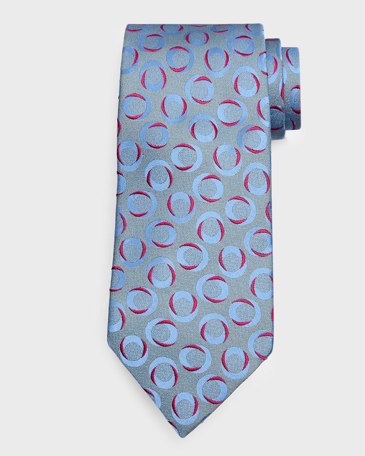 Mens Geometric Silk Tie Product Image