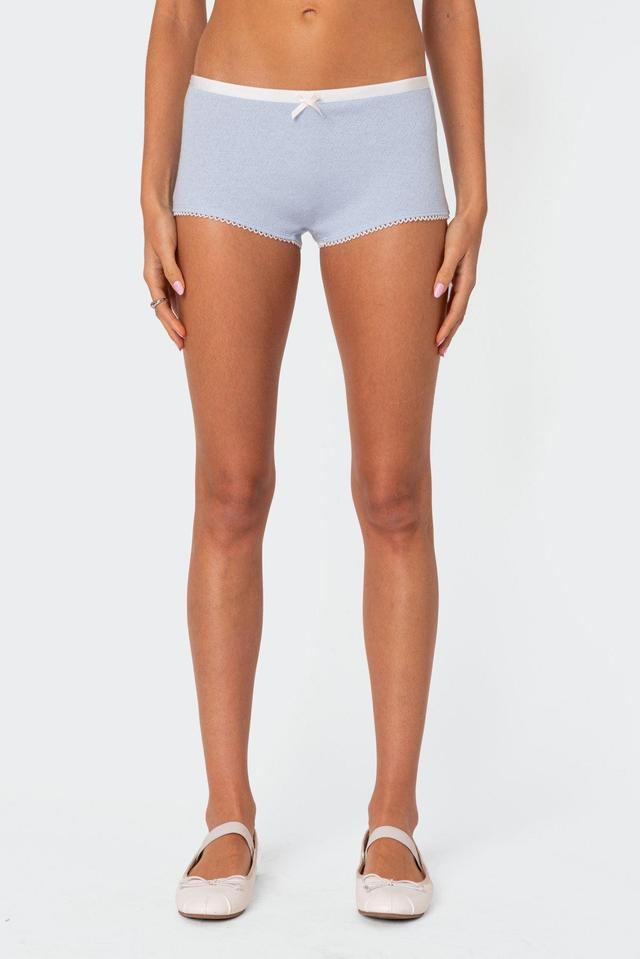 Edikted Women's Mariana Pointelle Micro Shorts Product Image