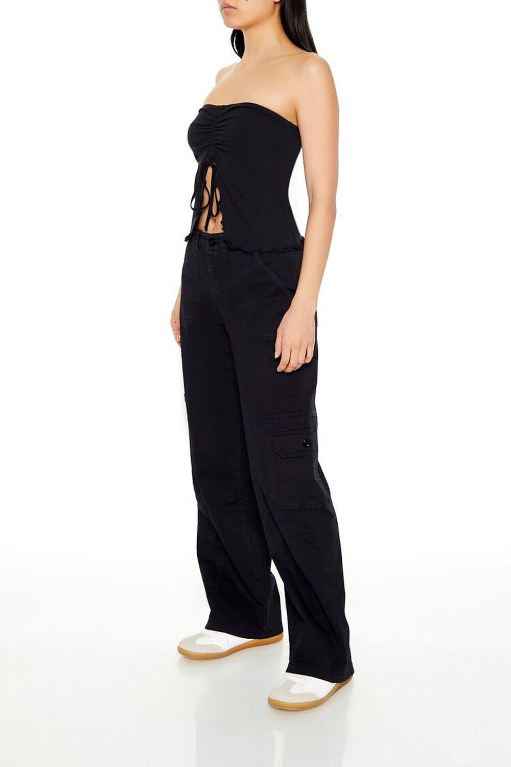 Poplin Straight-Leg Cargo Pants | Forever 21 Product Image